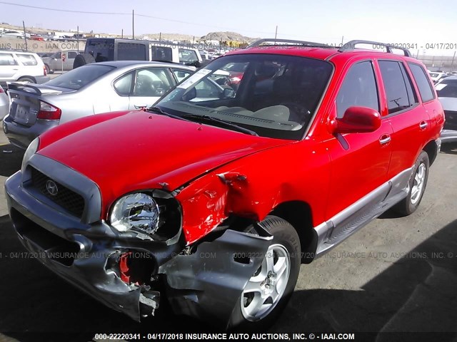 KM8SC13E23U519606 - 2003 HYUNDAI SANTA FE GLS/LX RED photo 2