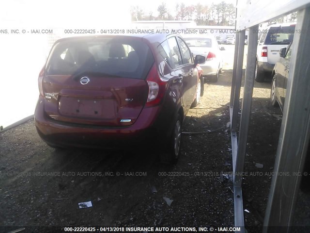 3N1CE2CPXGL375185 - 2016 NISSAN VERSA NOTE S/S PLUS/SV/SL/SR BURGUNDY photo 4