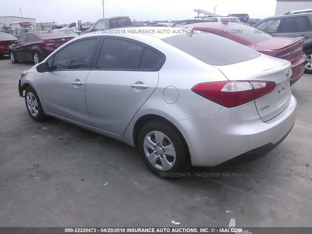 KNAFK4A64E5250542 - 2014 KIA FORTE LX SILVER photo 3