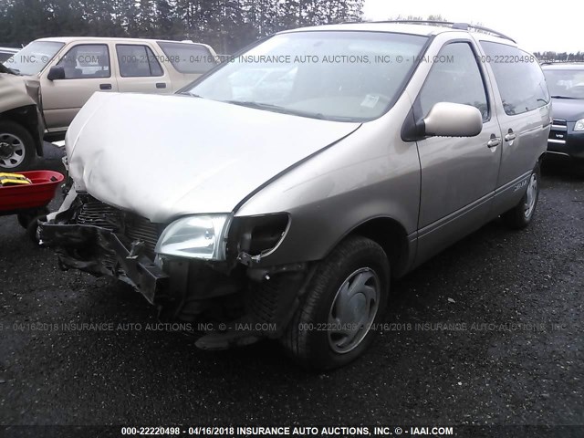 4T3ZF13C62U425108 - 2002 TOYOTA SIENNA LE/XLE TAN photo 2