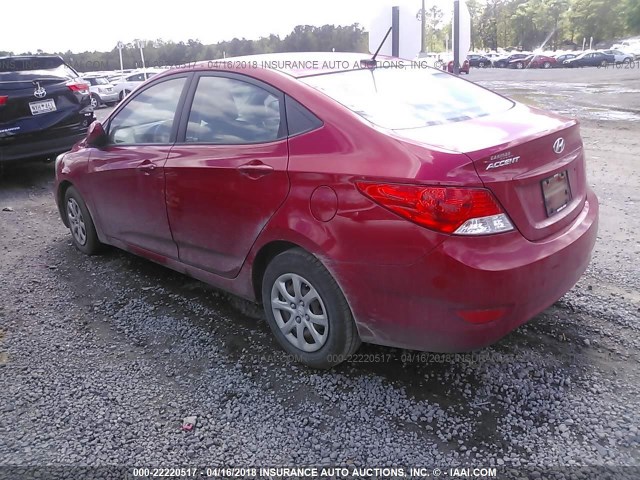 KMHCT4AE6DU534555 - 2013 HYUNDAI ACCENT GLS/GS RED photo 3