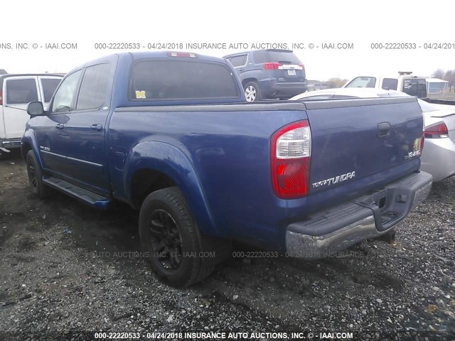 5TBDT44126S529712 - 2006 TOYOTA TUNDRA DOUBLE CAB SR5 BLUE photo 3