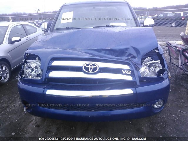 5TBDT44126S529712 - 2006 TOYOTA TUNDRA DOUBLE CAB SR5 BLUE photo 6