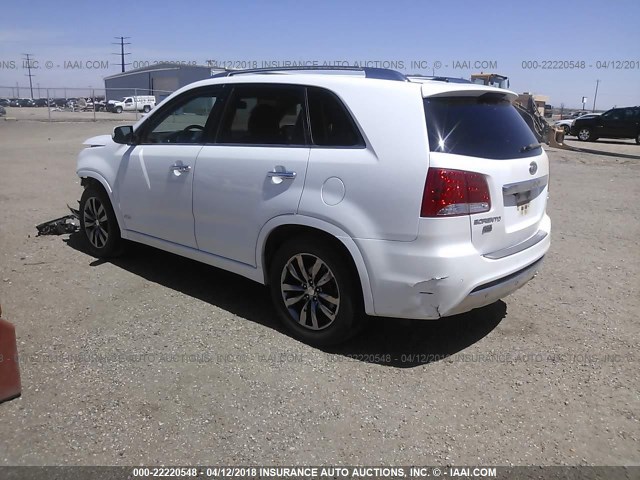 5XYKWDA25DG313463 - 2013 KIA SORENTO SX WHITE photo 3