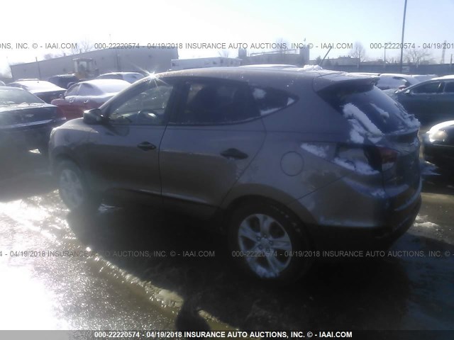 KM8JT3AB1BU210899 - 2011 HYUNDAI TUCSON GL/GLS GRAY photo 3