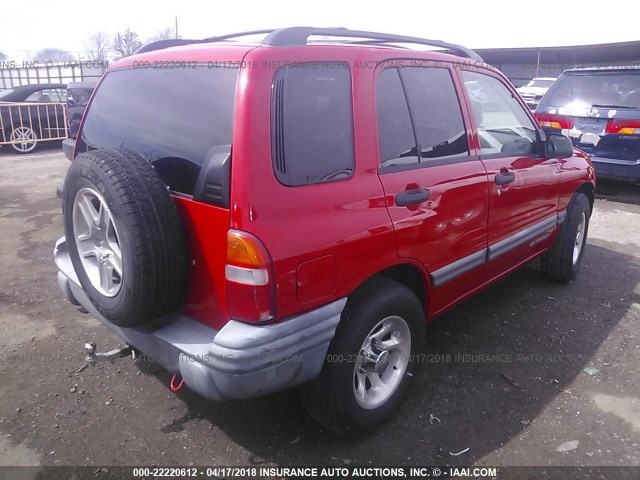 2CNBE134X46903764 - 2004 CHEVROLET TRACKER RED photo 4