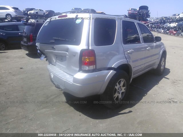 1FMYU94135KC43128 - 2005 FORD ESCAPE LIMITED SILVER photo 4