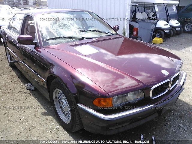 WBAGH8331XDP03635 - 1999 BMW 740 IL BURGUNDY photo 1