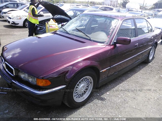 WBAGH8331XDP03635 - 1999 BMW 740 IL BURGUNDY photo 2