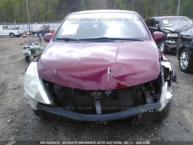 3N1BC11EX7L410059 - 2007 NISSAN VERSA S/SL RED photo 6