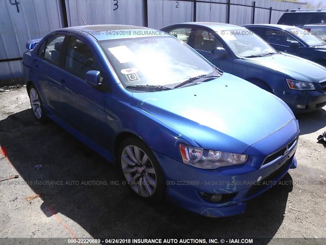 JA32U8FW3AU024633 - 2010 MITSUBISHI LANCER GTS BLUE photo 1