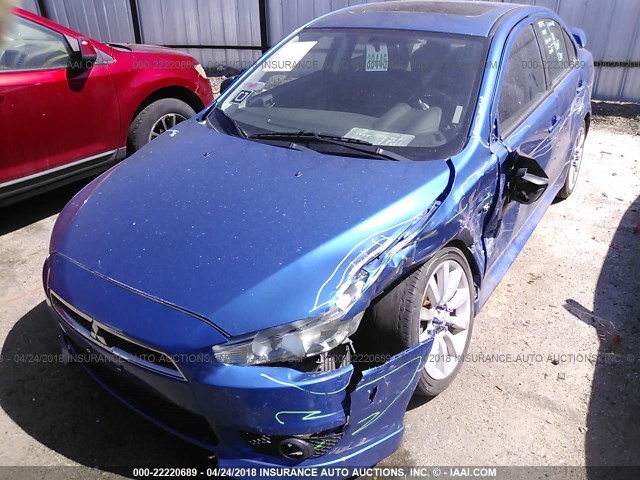 JA32U8FW3AU024633 - 2010 MITSUBISHI LANCER GTS BLUE photo 2