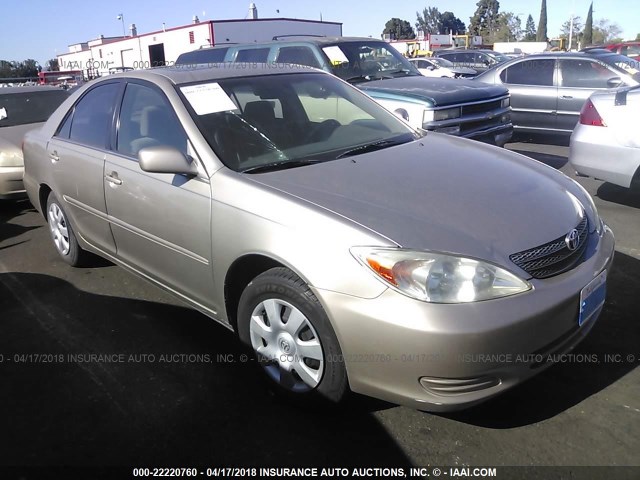 4T1BE30K82U505630 - 2002 TOYOTA CAMRY LE/XLE/SE TAN photo 1