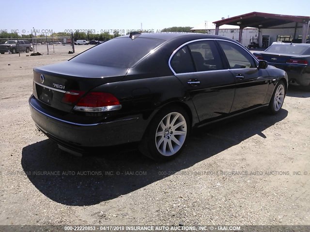 WBAHL83516DT07210 - 2006 BMW 750 I BLACK photo 4