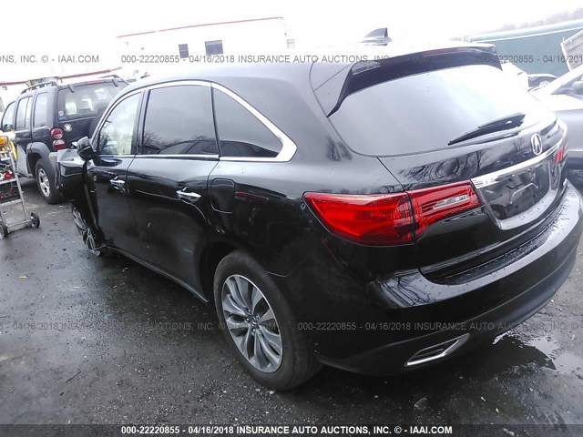 5FRYD4H49FB022593 - 2015 ACURA MDX TECHNOLOGY BLACK photo 3