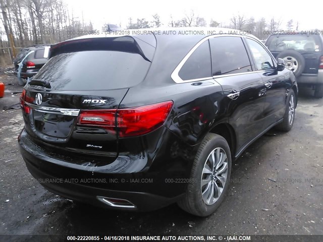 5FRYD4H49FB022593 - 2015 ACURA MDX TECHNOLOGY BLACK photo 4