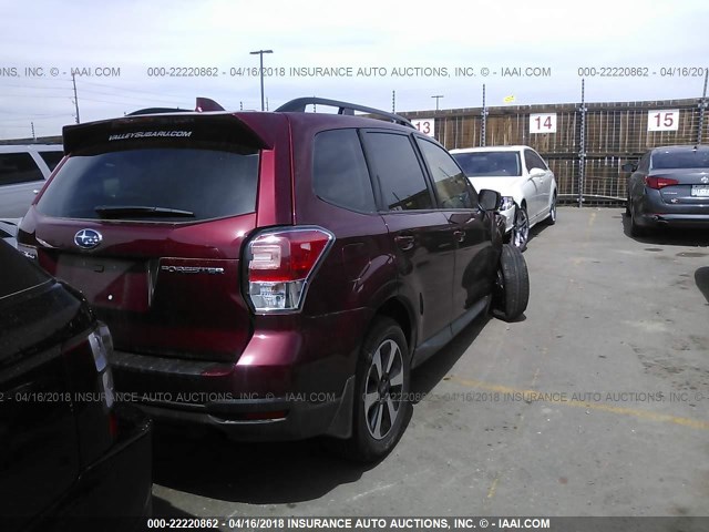 JF2SJAGC6JH521367 - 2018 SUBARU FORESTER 2.5I PREMIUM MAROON photo 4