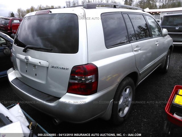 JTEEP21A350129745 - 2005 TOYOTA HIGHLANDER LIMITED SILVER photo 4