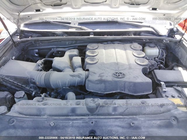 JTEBU5JR7E5151253 - 2014 TOYOTA 4RUNNER SR5/LIMITED/TRAIL SILVER photo 10