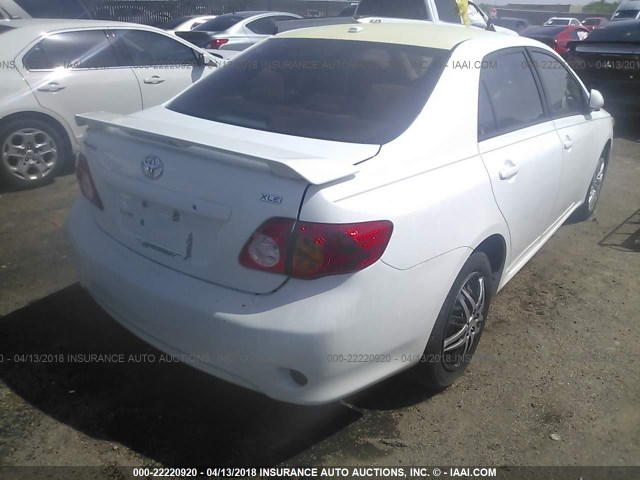 1NXBU40E19Z054280 - 2009 TOYOTA COROLLA S/LE/XLE WHITE photo 4