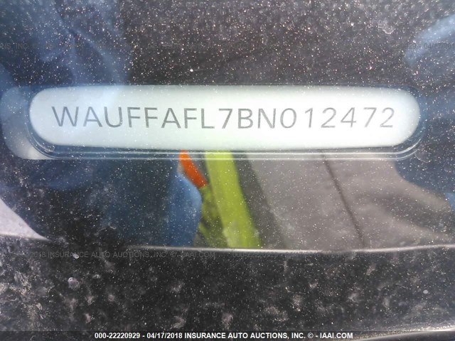 WAUFFAFL7BN012472 - 2011 AUDI A4 PREMIUM PLUS SILVER photo 9