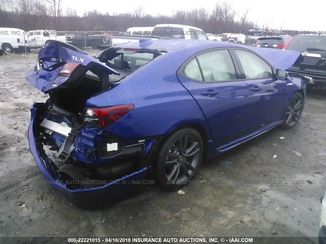 19UUB3F61JA004810 - 2018 ACURA TLX TECH+A/TCH+AR BLUE photo 4