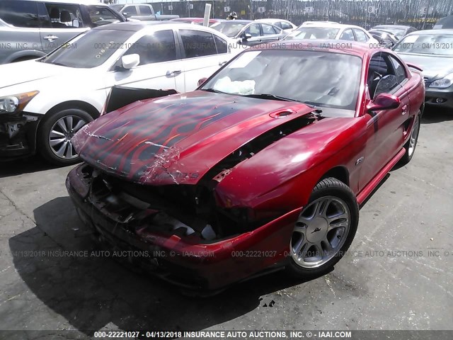 1FAFP42X3WF116439 - 1998 FORD MUSTANG GT RED photo 2
