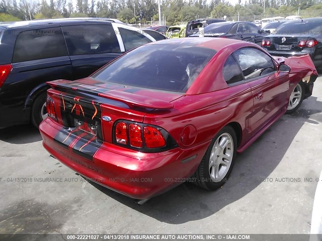 1FAFP42X3WF116439 - 1998 FORD MUSTANG GT RED photo 4