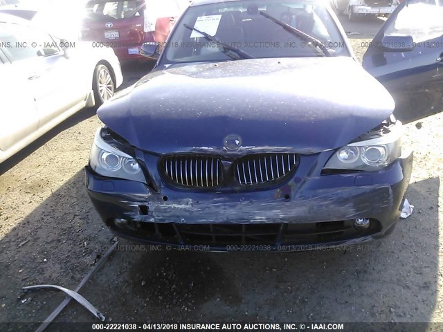 WBANE73537B996798 - 2007 BMW 530 I BLUE photo 6