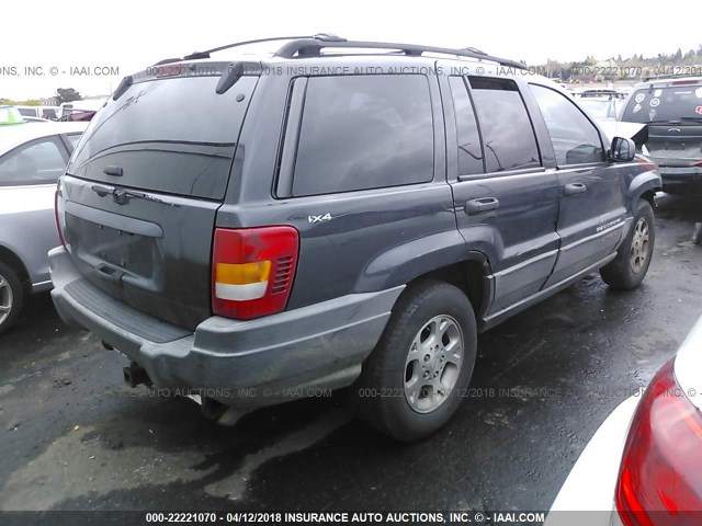 1J4GW58S4XC525260 - 1999 JEEP GRAND CHEROKEE LAREDO GRAY photo 4