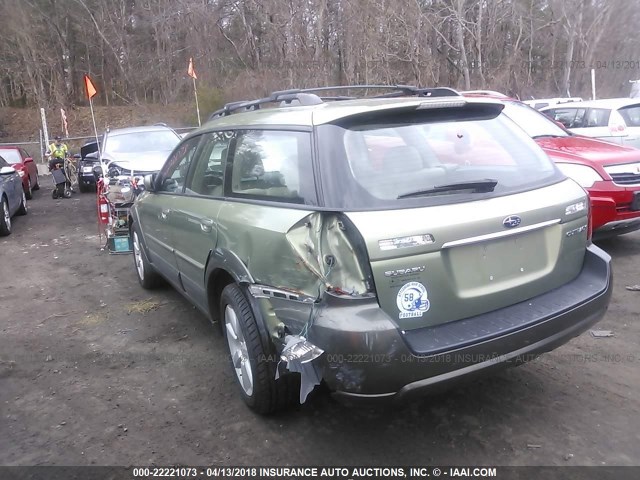 4S4BP62C067303788 - 2006 SUBARU LEGACY OUTBACK 2.5I LIMITED GREEN photo 3