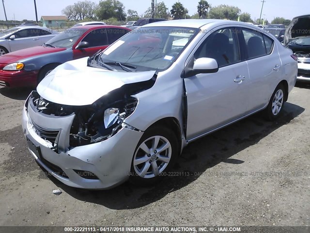 3N1CN7AP3CL909511 - 2012 NISSAN VERSA S/SV/SL SILVER photo 2