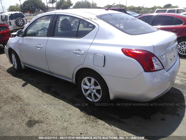 3N1CN7AP3CL909511 - 2012 NISSAN VERSA S/SV/SL SILVER photo 3