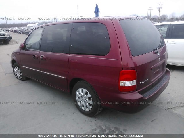 KNDUP132956722104 - 2005 KIA SEDONA EX/LX RED photo 3