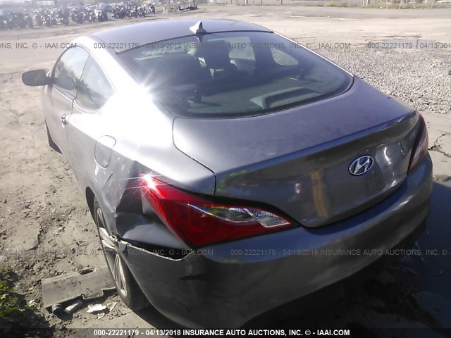 KMHHT6KD0CU074475 - 2012 HYUNDAI GENESIS COUPE 2.0T GRAY photo 3