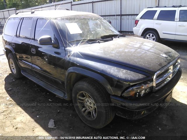 1D4HR48N73F607629 - 2003 DODGE DURANGO SLT BLACK photo 1