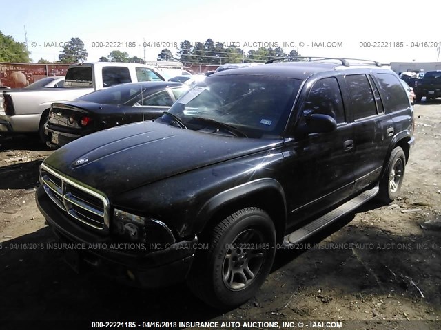 1D4HR48N73F607629 - 2003 DODGE DURANGO SLT BLACK photo 2