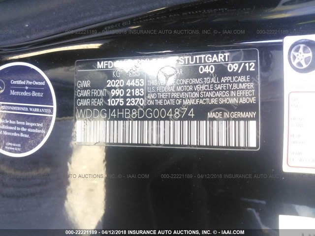 WDDGJ4HB8DG004874 - 2013 MERCEDES-BENZ C 250 BLACK photo 9