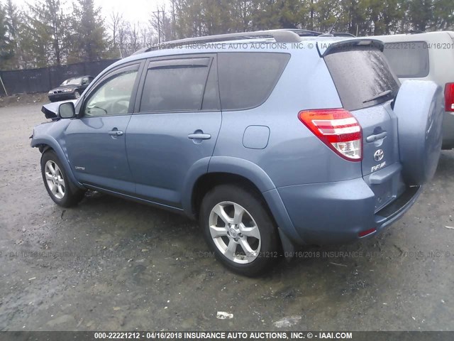 JTMDF4DV3B5047008 - 2011 TOYOTA RAV4 LIMITED Mavi foto 3