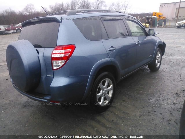 JTMDF4DV3B5047008 - 2011 TOYOTA RAV4 LIMITED BLUE photo 4