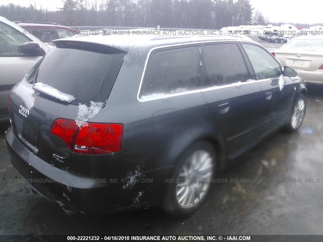 WAUKF78EX8A168523 - 2008 AUDI A4 2.0T AVANT QUATTRO GRAY photo 4