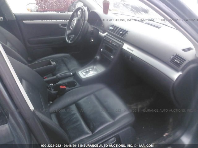 WAUKF78EX8A168523 - 2008 AUDI A4 2.0T AVANT QUATTRO GRAY photo 5