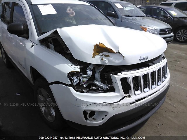 1C4NJCBB8GD574528 - 2016 JEEP COMPASS SPORT WHITE photo 6