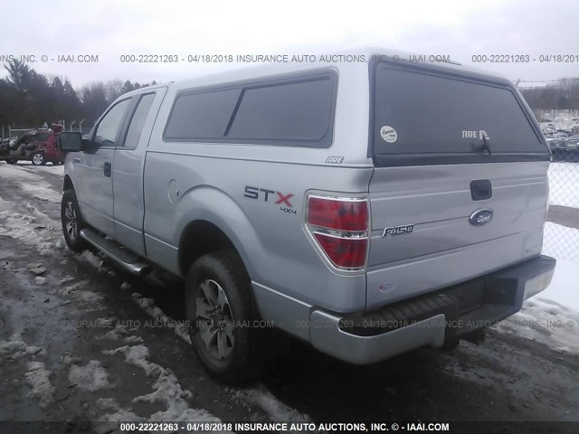 1FTFX1EFXDKE11554 - 2013 FORD F150 SUPER CAB SILVER photo 3