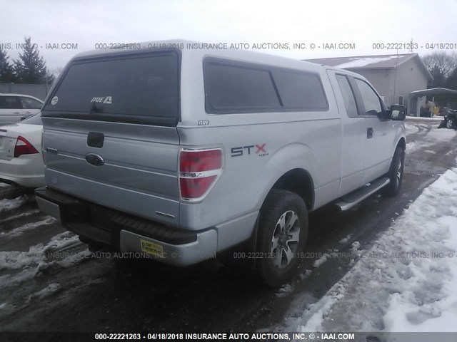 1FTFX1EFXDKE11554 - 2013 FORD F150 SUPER CAB SILVER photo 4