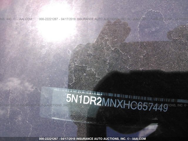 5N1DR2MNXHC657449 - 2017 NISSAN PATHFINDER S/SV/SL/PLATINUM 黑色 照片 9