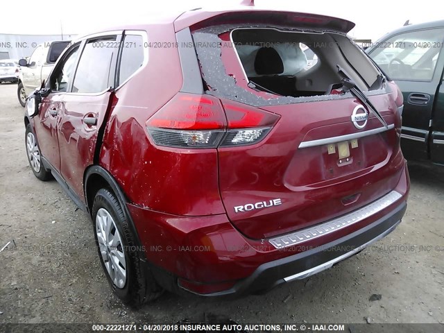 JN8AT2MT4HW391002 - 2017 NISSAN ROGUE S/SL/SV RED photo 3