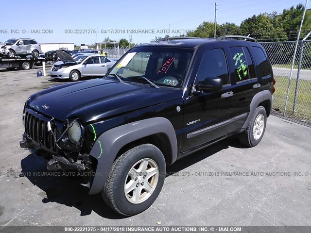 1J4GL48K34W255595 - 2004 JEEP LIBERTY SPORT BLACK photo 2