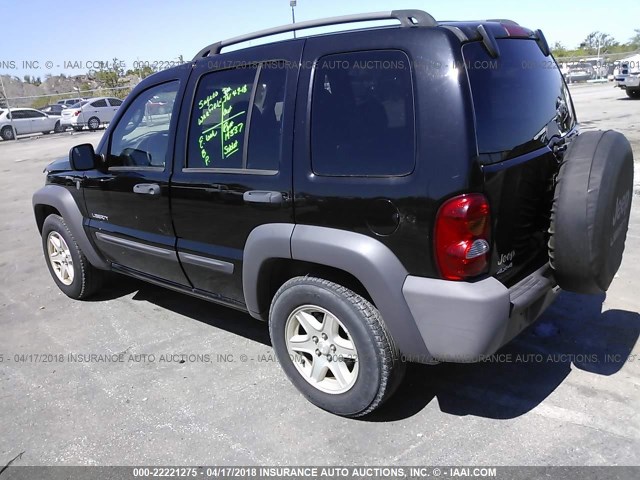 1J4GL48K34W255595 - 2004 JEEP LIBERTY SPORT BLACK photo 3