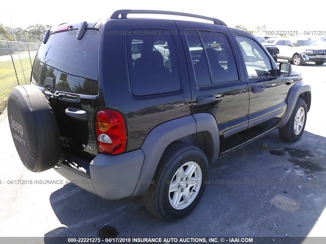 1J4GL48K34W255595 - 2004 JEEP LIBERTY SPORT BLACK photo 4